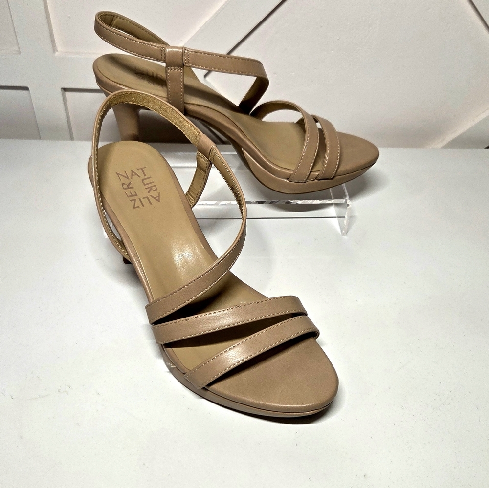 Brand New Women's Nude Strappy Mid Platform Sandals